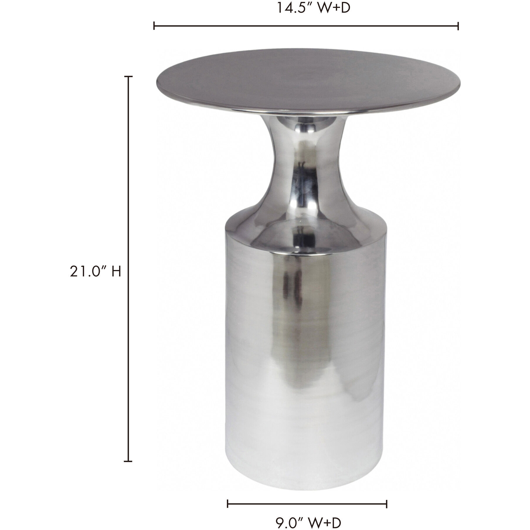 Rassa 21 X 14.5 inch Polished Silver Accent Table