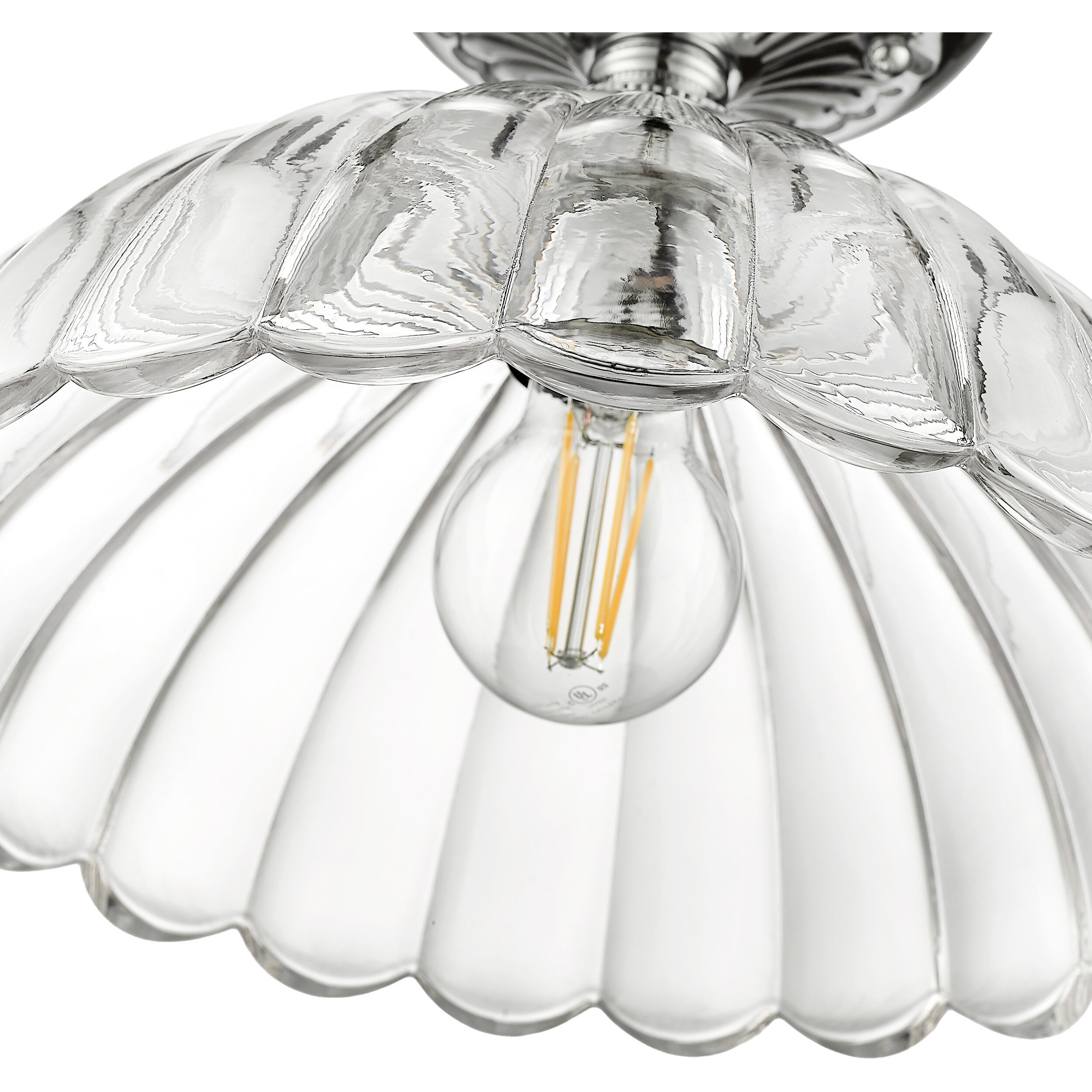 Audra 1 Light 11.75 inch Chrome Semi-Flush Mount Ceiling Light