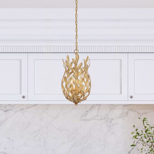 Broche 3 Light 9.5 inch Antique Gold Mini Pendant Ceiling Light