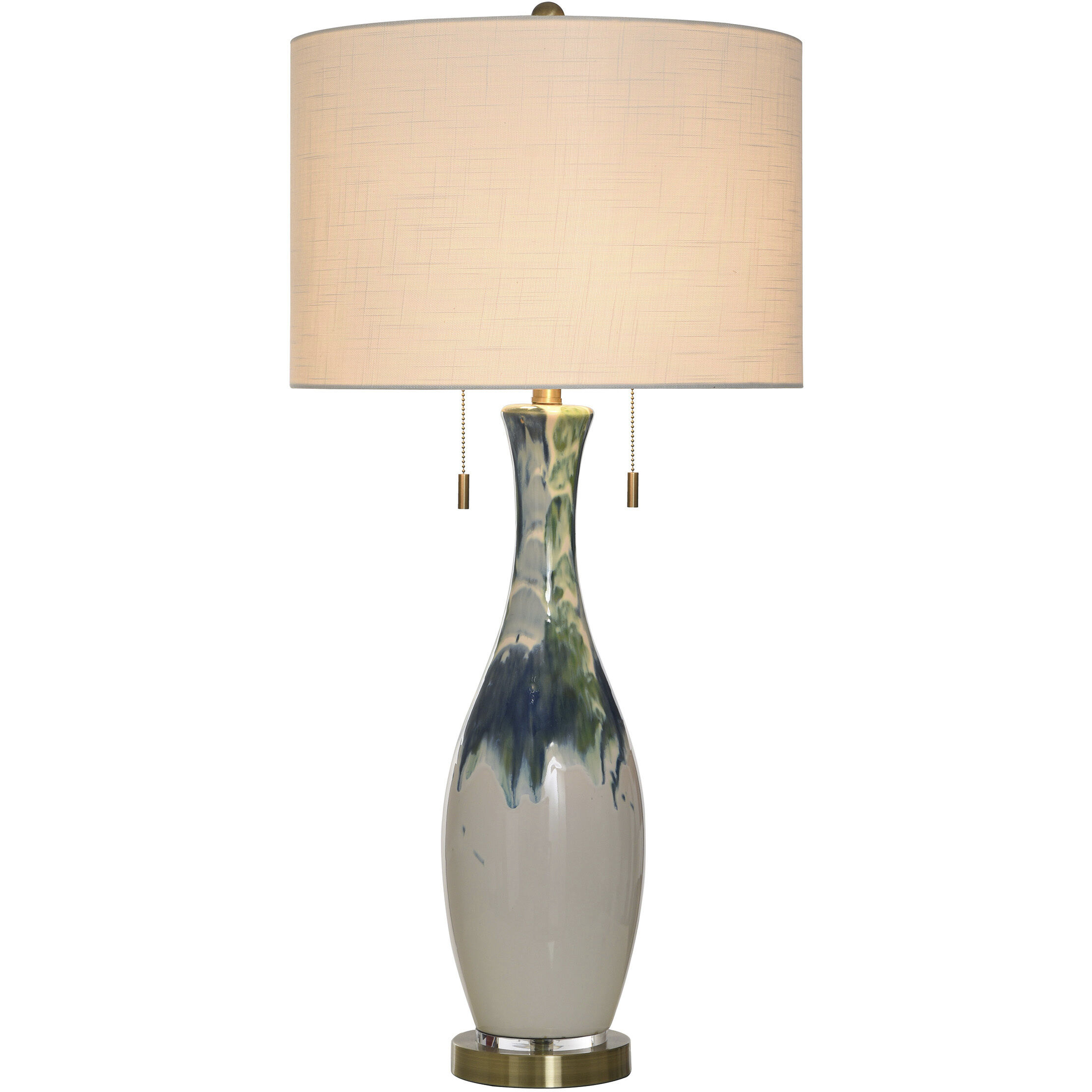 Cameron 35.5 inch 60.00 watt White and Blue and Green Table Lamp Portable Light