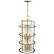 Burford LED 15 inch Brass and Black Chandelier Ceiling Light