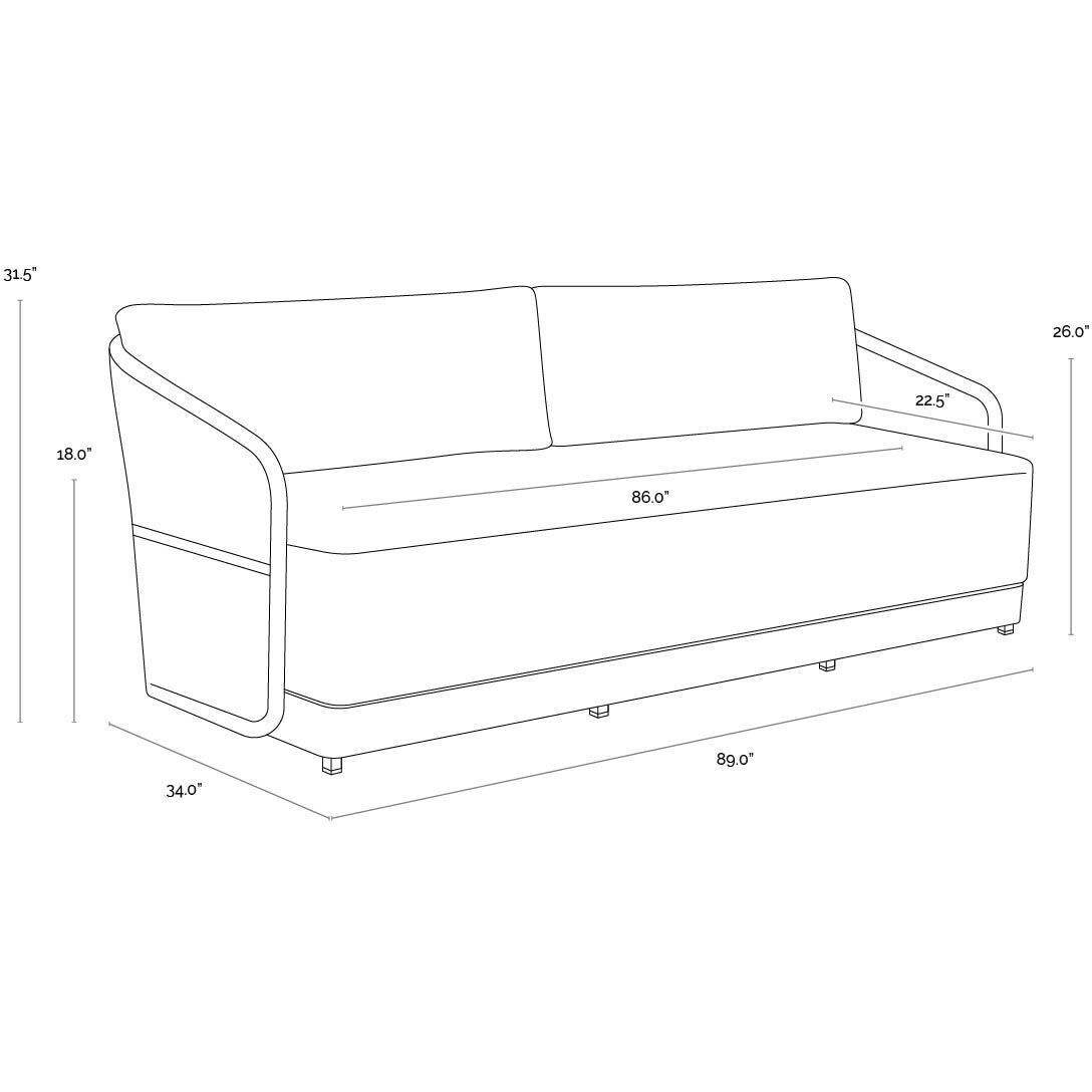 Allariz Greige / Stinson White Outdoor Sofa