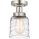 Bell 1 Light 6.5 inch Brushed Satin Nickel Semi-Flush Mount Ceiling Light
