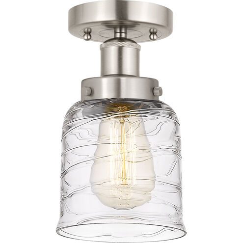 Bell 1 Light 6.5 inch Brushed Satin Nickel Semi-Flush Mount Ceiling Light