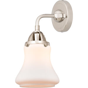 Nouveau 2 Bellmont 1 Light 6 inch Polished Nickel Sconce Wall Light in Matte White Glass