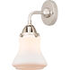 Nouveau 2 Bellmont LED 6 inch Polished Nickel Sconce Wall Light in Matte White Glass