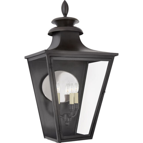 Chapman & Myers Albermarle 3 Light 33.75 inch Blackened Copper Outdoor Wall Lantern, Large