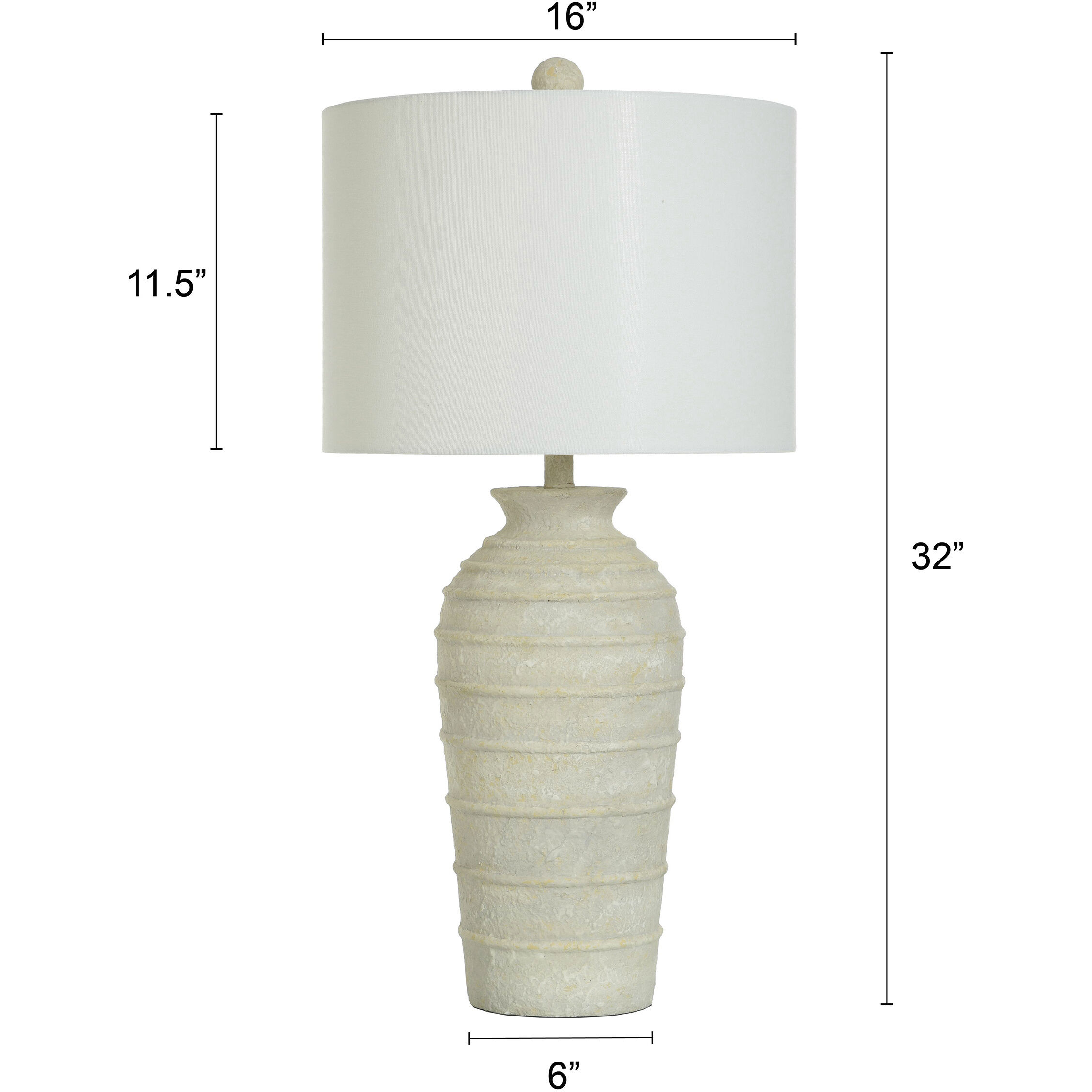 Cameron 32 inch 150.00 watt Cream with Yellow Touches Table Lamp Portable Light
