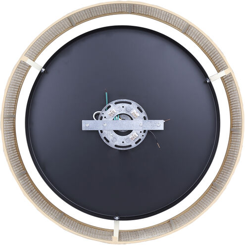 Bellamy 3 Light 19 inch Black Flush Mount Ceiling Light in Natural Rattan