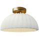 Radiance Collection - Pleated Dome Semi-Flush Ceiling Light in Brushed Brass, Dedicated LED, Matte White, Form+Finish+Function
