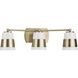 Haven 3 Light 24 inch Vintage Brass Bath Light Wall Light