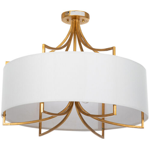 Lacey 4 Light 24.5 inch Vintage Gold Semi-Flush Mount Ceiling Light