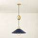 Mariel 1 Light 18 inch Aged Brass/Soft Navy Pendant Ceiling Light in Aged Brass and Soft Navy