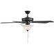 Traditional 52 inch Matte Black Ceiling Fan