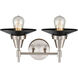 Caden LED 17 inch Satin Nickel Bath Vanity Light Wall Light in Matte Black