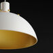 Dawn 1 Light 19.5 inch White/Satin Brass Single Pendant Ceiling Light in White and Satin Brass