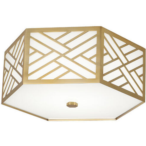 Williamsburg Tazewell LED 17 inch Modern Brass Flushmount Ceiling Light