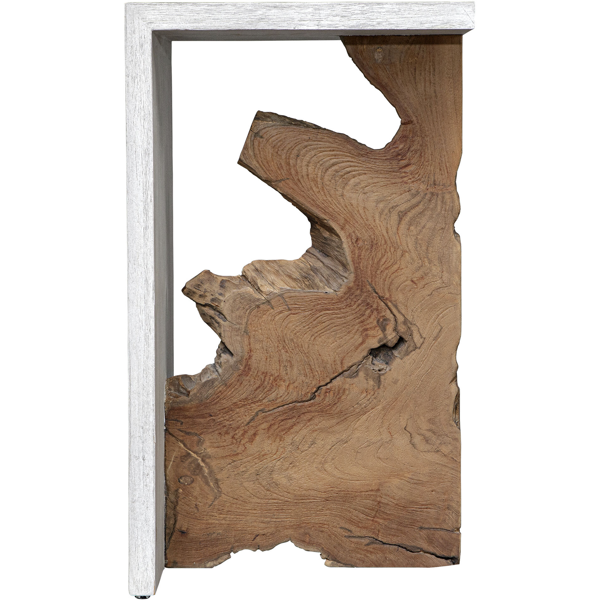 Intersect 24 X 11.75 inch Natural Wood Tone and Aged White Accent Table