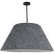 Brynn 1 Light 32 inch Black Pendant Ceiling Light in Grey Felt, Extra Large