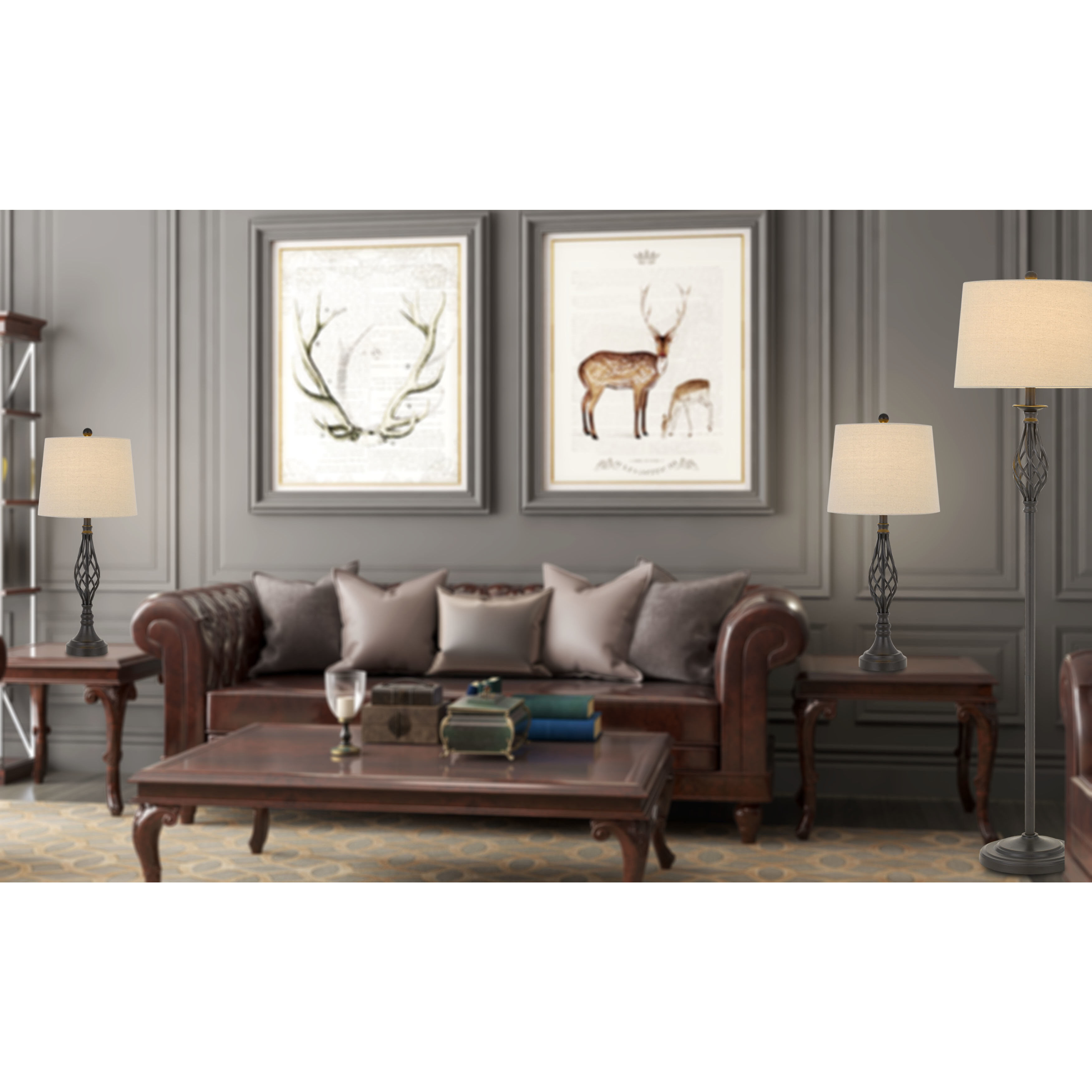 CAL 29 inch 100 watt Armadillo Table Lamp Set Portable Light