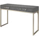 Kain 48 X 16 inch Grey Faux Shagreen and Nickel Metal Console