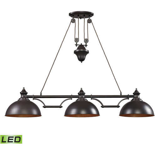 Belle LED 56 inch Oiled Bronze Linear Chandelier Ceiling Light