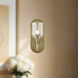 Lucian Wall/Ceiling Light Wall Light in Vintage Brass, Clear Crystal