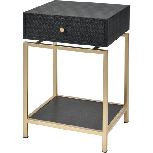 Clancy 25 X 16 inch Black with Gold Accent Table