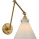 Chapman & Myers Parkington 15.5 inch 15.00 watt Antique-Burnished Brass Double Library Wall Light in White Glass