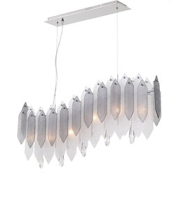 Stratus 6 Light 7 inch Chrome Frame Smoke and Frosted Glass Chandelier Ceiling Light