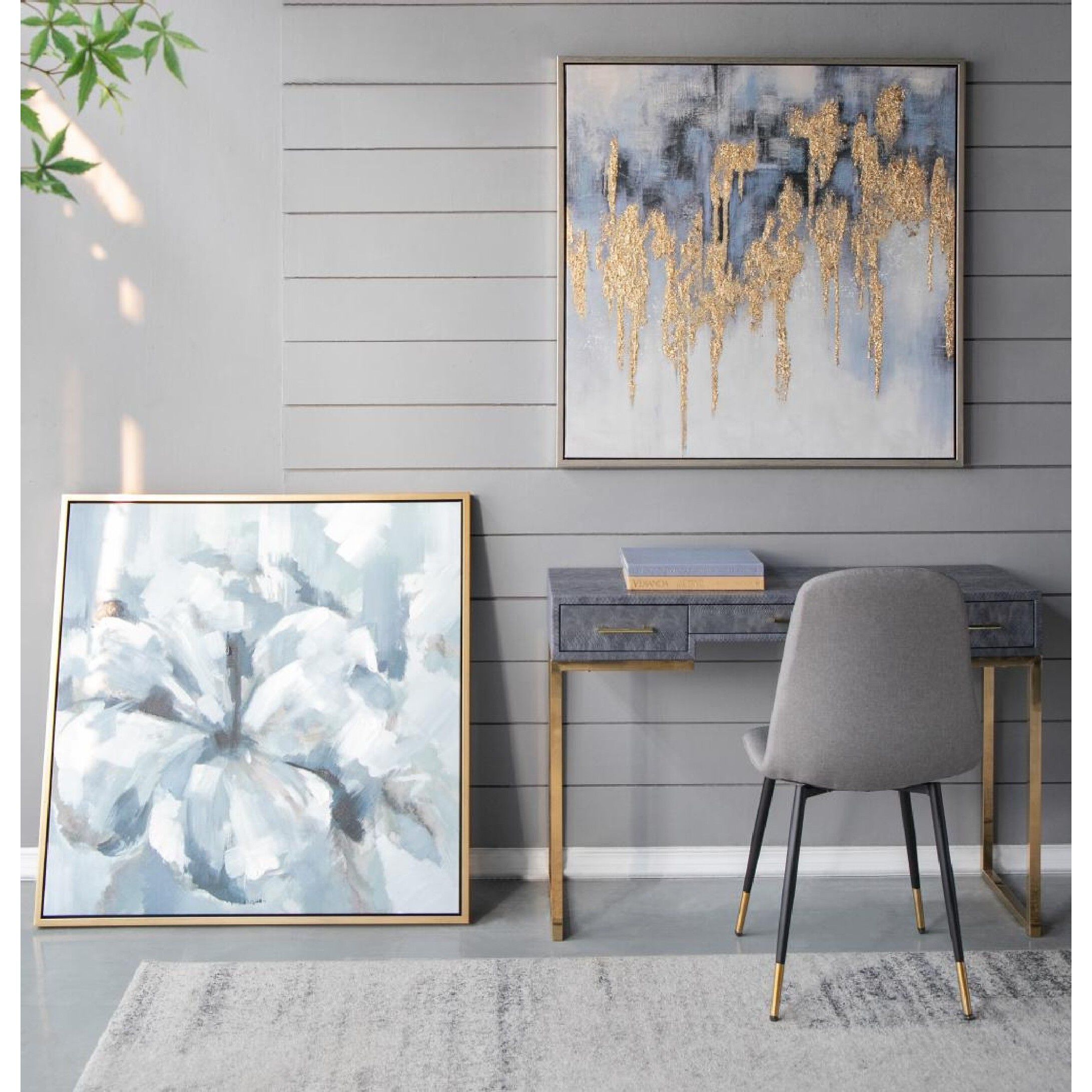 Anita Gray/Gold/Blue Wall Art