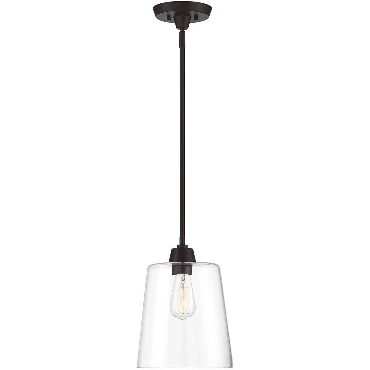 Industrial 1 Light 9.5 inch Oil Rubbed Bronze Pendant Ceiling Light