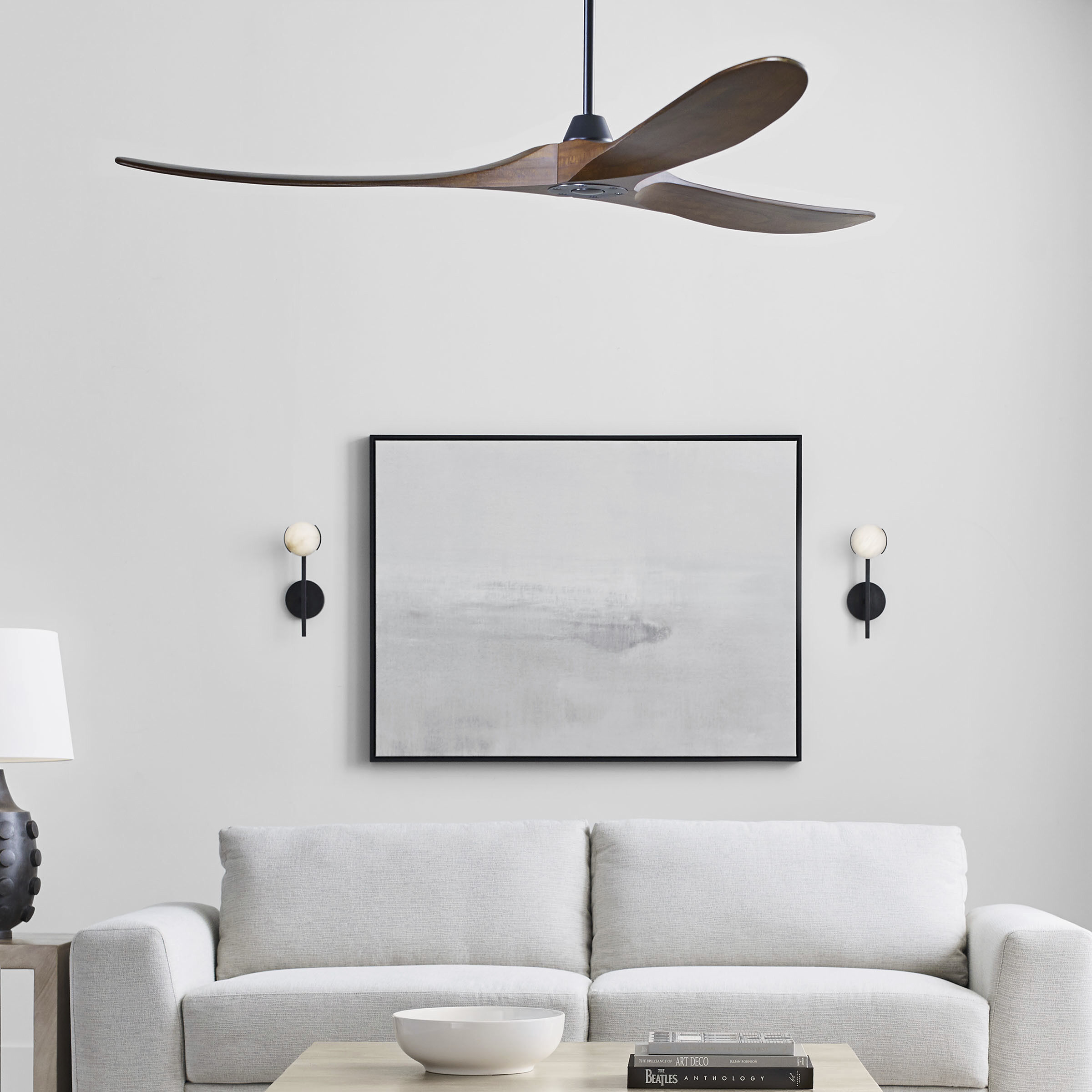 Maverick 70 inch Matte Black with Dark Walnut Blades Ceiling Fan