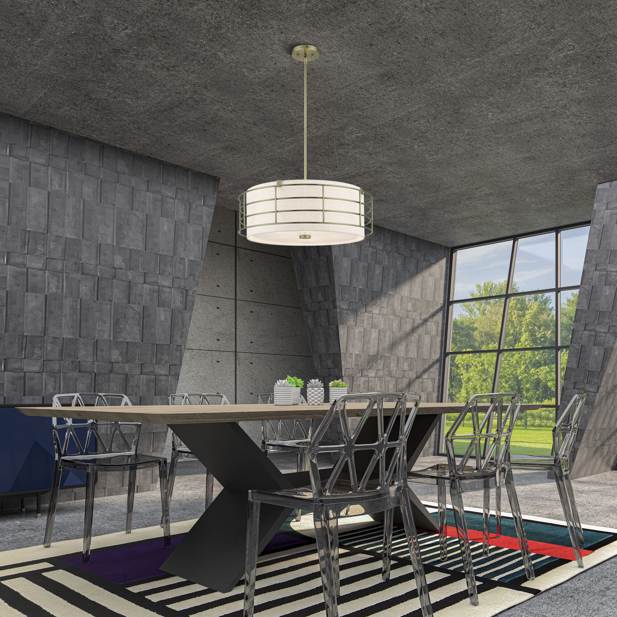 Blanchard 5 Light 23 inch Antique Brass Pendant Chandelier Ceiling Light