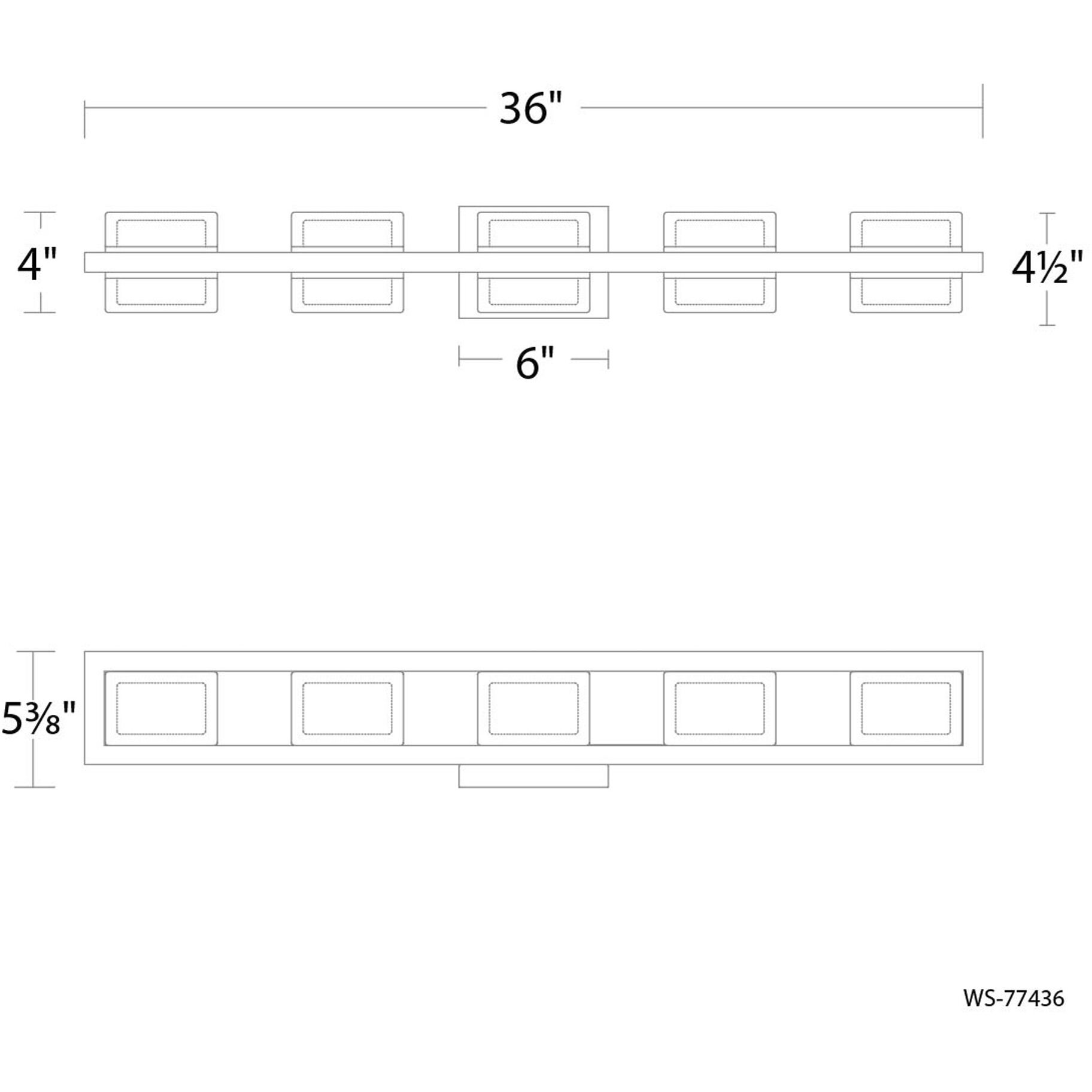 Interlok LED 36 inch Brushed Nickel Bath Vanity & Wall Light in 3500K, dweLED