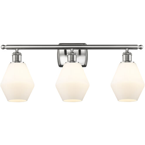Ballston Cindyrella 3 Light 26 inch Brushed Satin Nickel Bath Vanity Light Wall Light in Incandescent, Matte White Glass