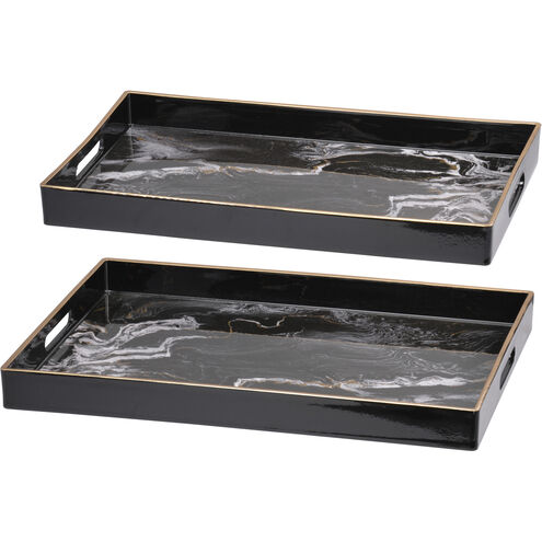 Effra Black and White Tray, Set of 2