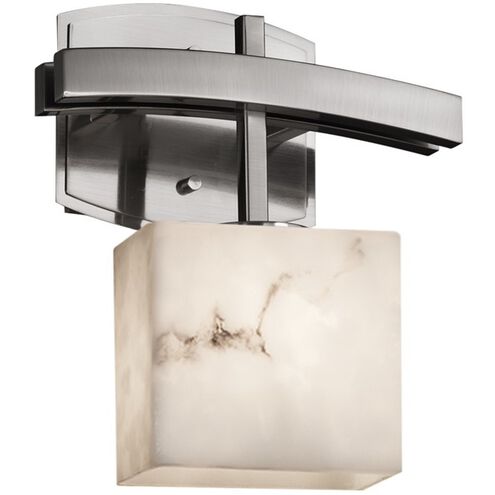 LumenAria Wall Sconce Wall Light in Brushed Nickel, Rectangle, Incandescent, Rectangle