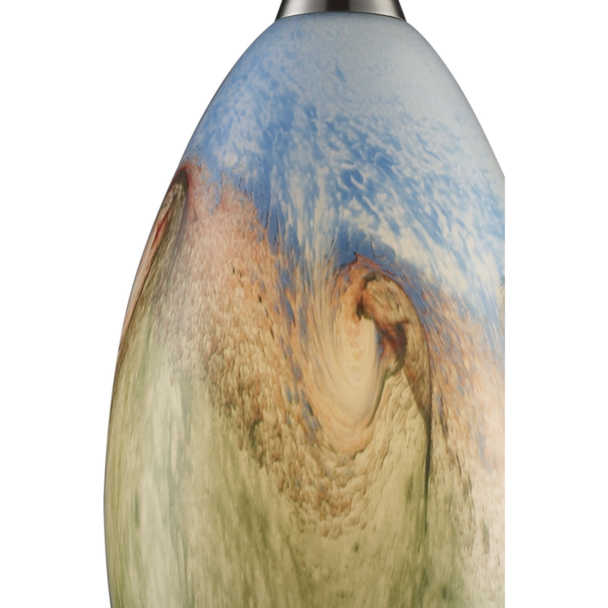 Geologic 1 Light 6 inch Multicolor with Satin Nickel Mini Pendant Ceiling Light