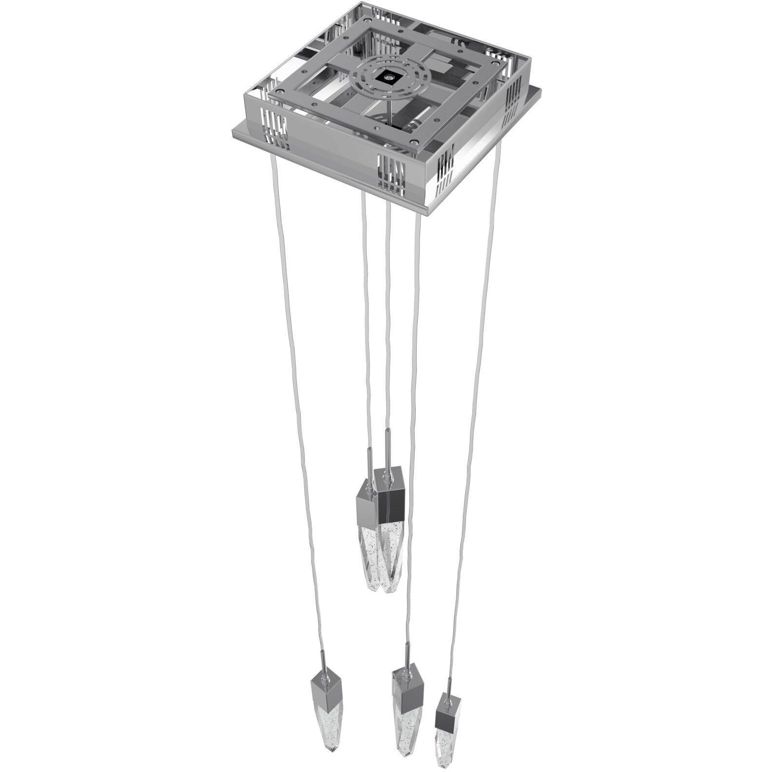 Aspen LED 12 inch Polished Chrome Multi Port Pendant Ceiling Light in Bubbled