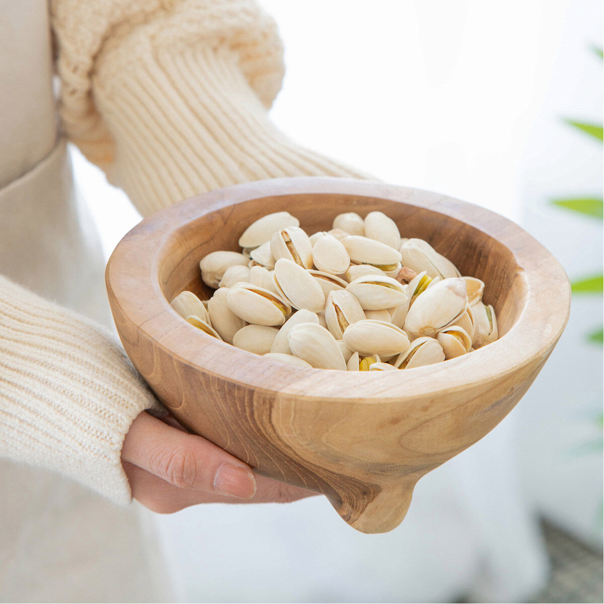 Teak 6 X 3 inch Bowls, With Legs, Set of 2