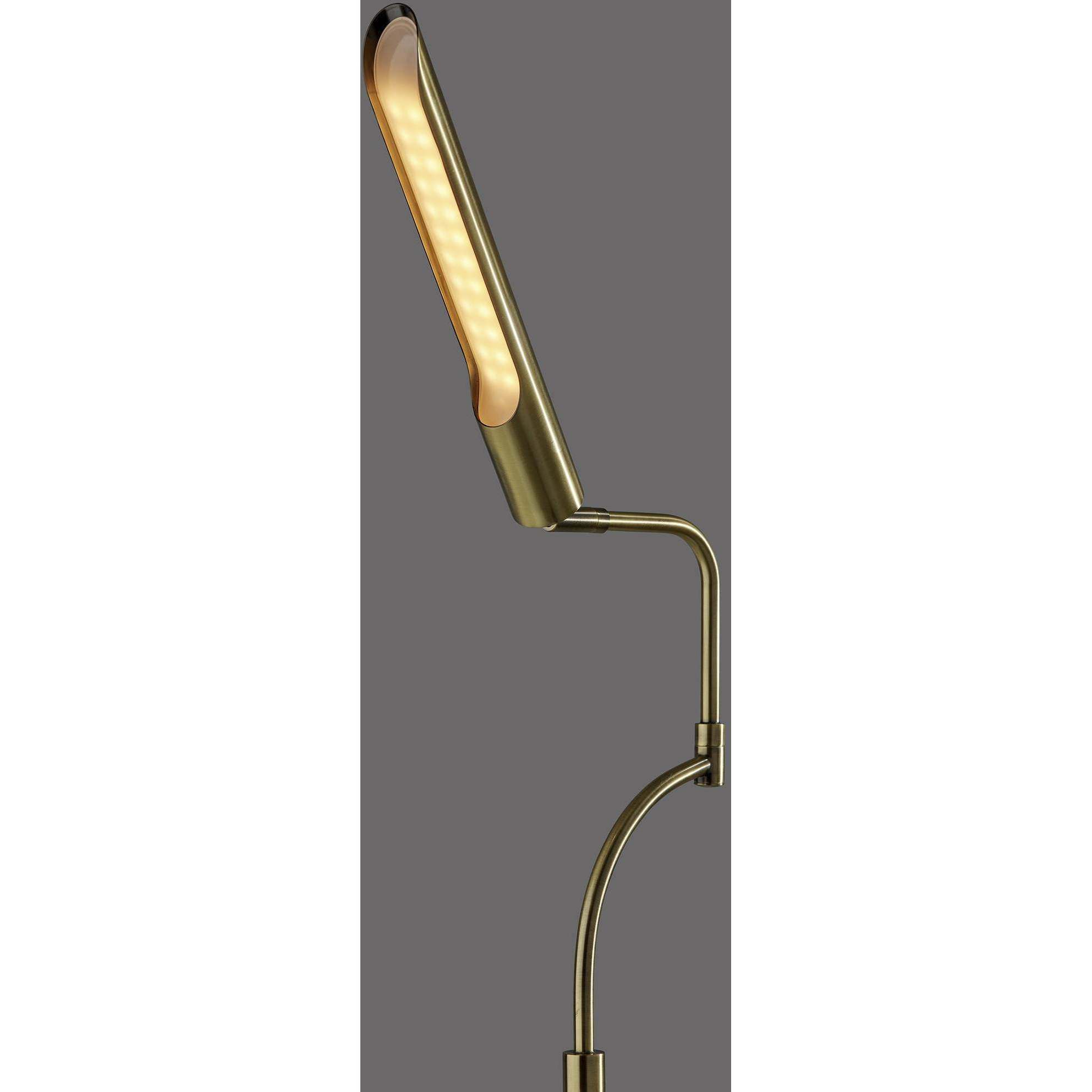Zane 56.5 inch 10.00 watt Antique Brass Floor Lamp Portable Light, with Smart Switch