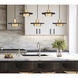 Ludo LED 51.5 inch Matte Black and Modern Gold Linear Chandelier Ceiling Light
