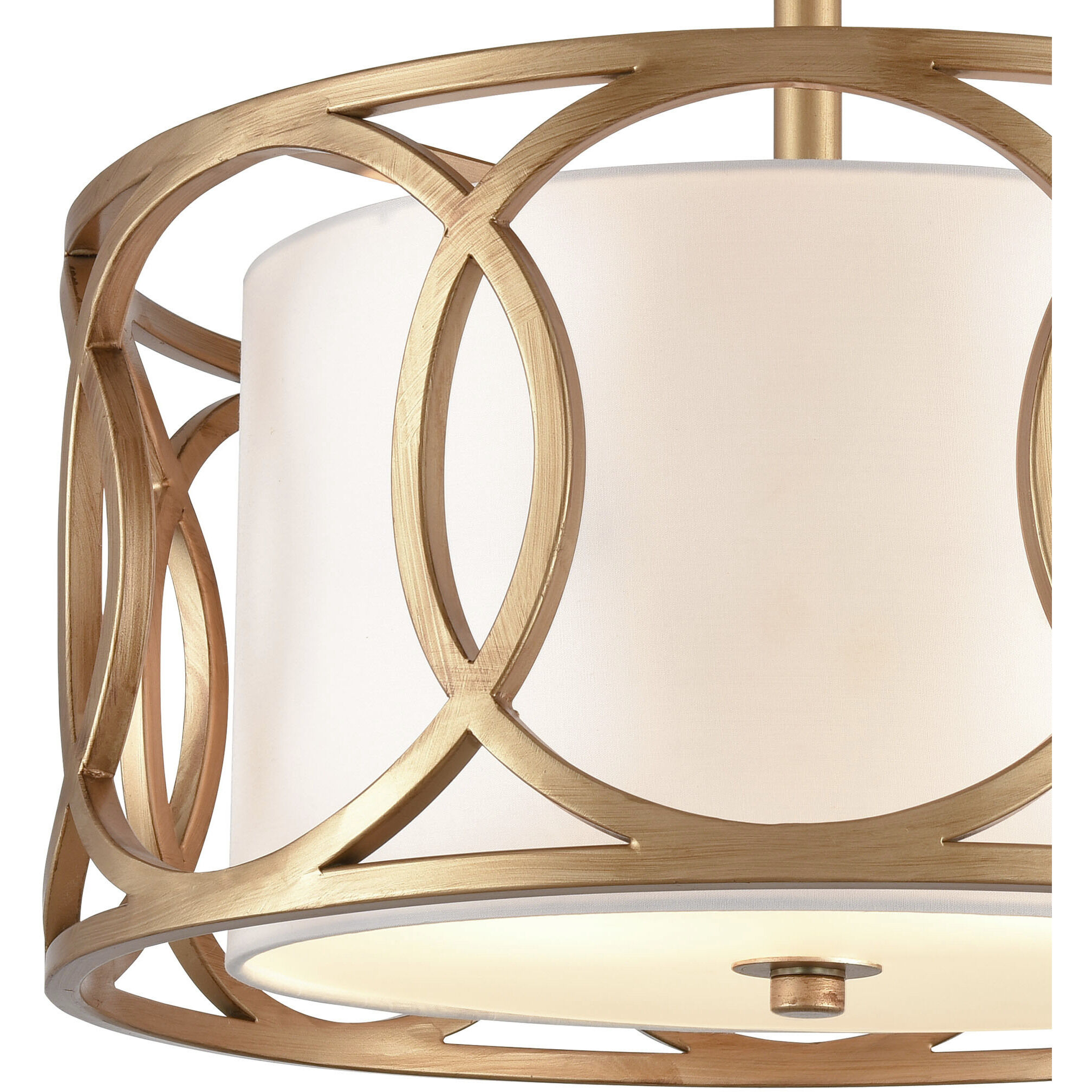 Ringlets 2 Light 16 inch Matte Gold Semi Flush Mount Ceiling Light