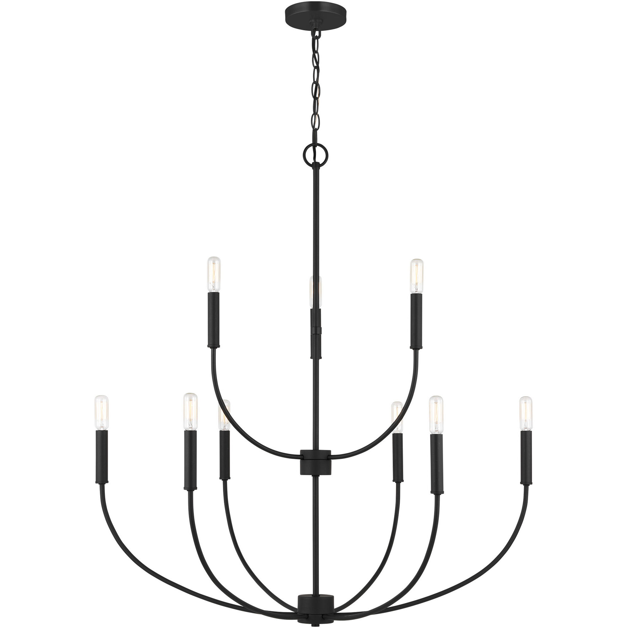Greenwich 9 Light 32 inch Midnight Black Chandelier Ceiling Light