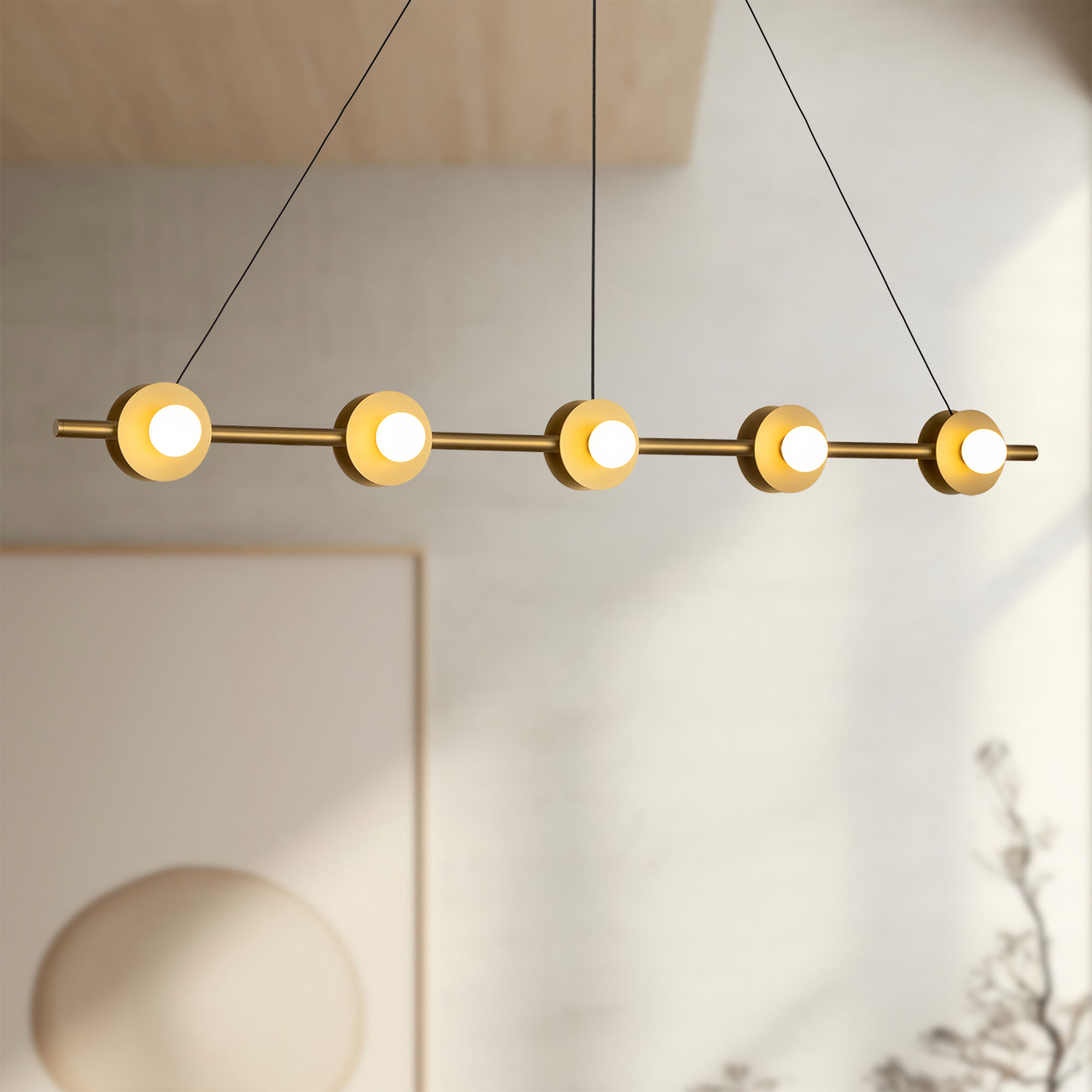 Elixir LED 48.13 inch Brushed Gold Linear Pendant Ceiling Light