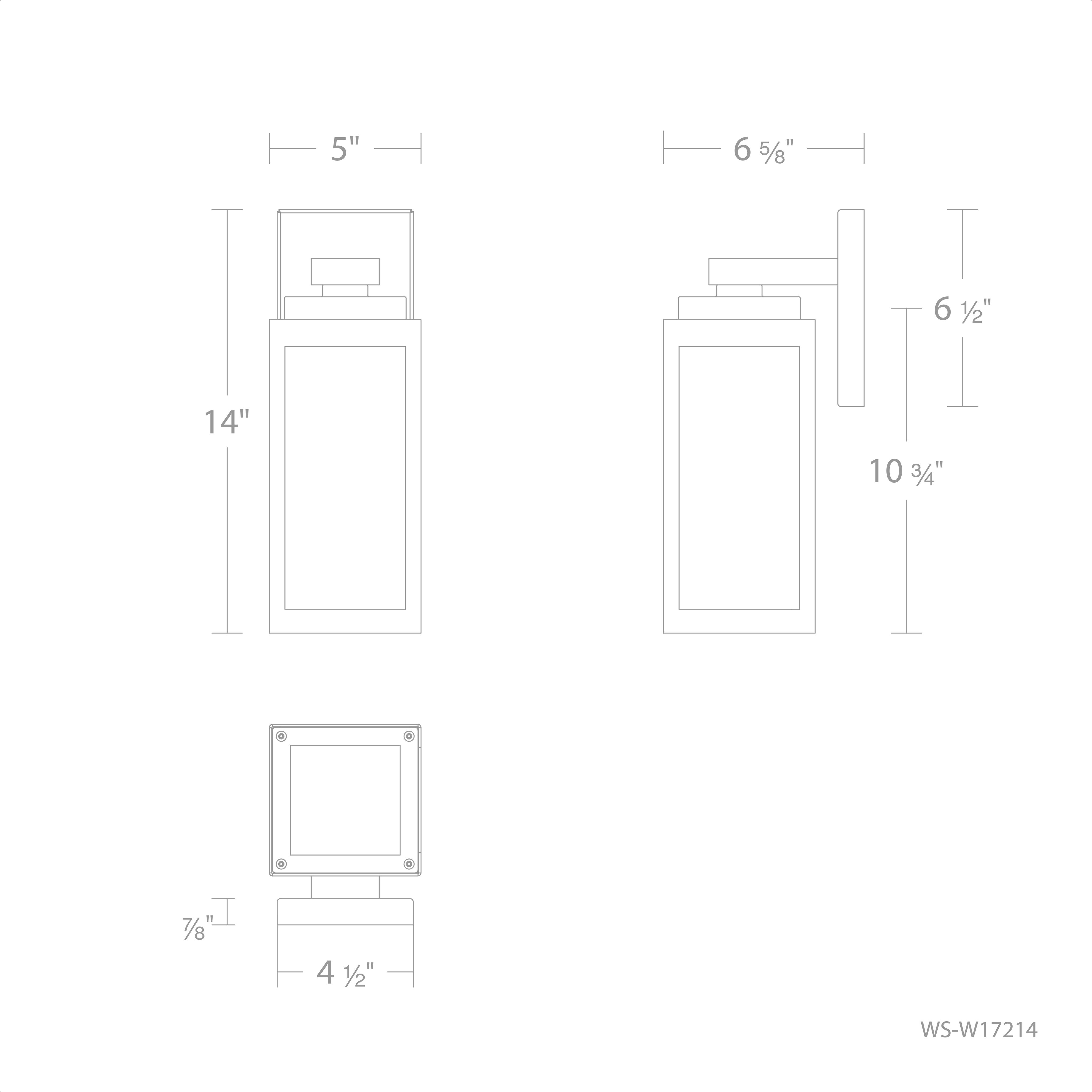Amherst LED 14 inch Black Outdoor Wall Light, dweLED