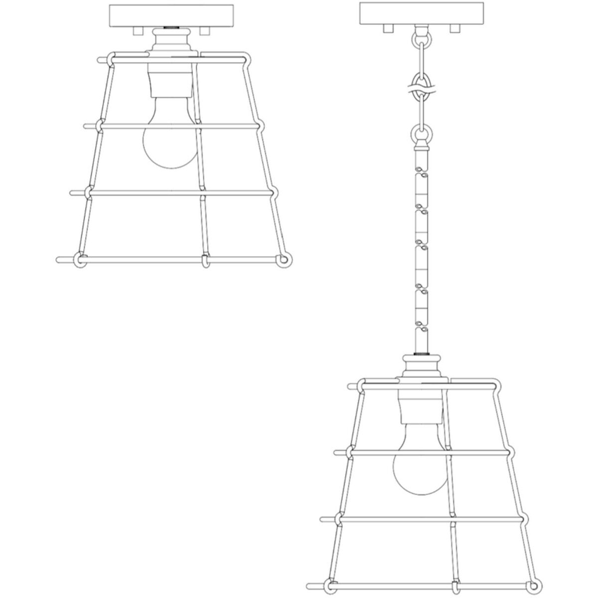 Chambers 1 Light 10 inch Galvanized Mini-Pendant Ceiling Light
