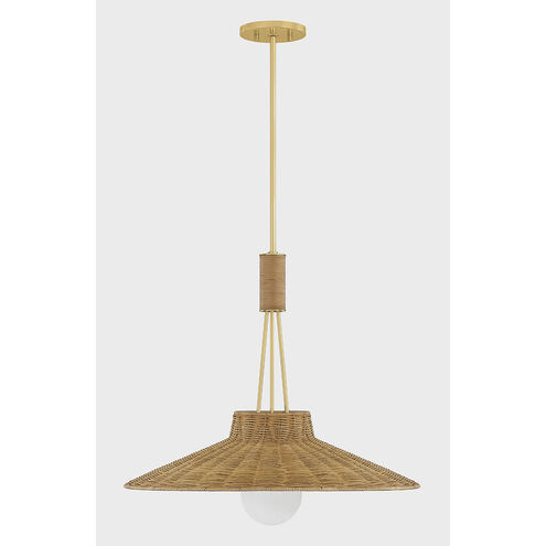 Laudine 1 Light 24.5 inch Aged Brass Pendant Ceiling Light