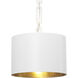 Alston 1 Light 12 inch Matte White and Antique Gold Mini Pendant Ceiling Light